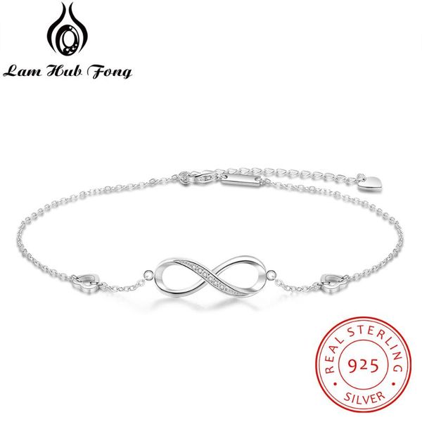 

925 sterling silver anklets for women infinity anklets cubic zirconia ankle on leg barefoot chain jewelry (lam hub fong, Red;blue