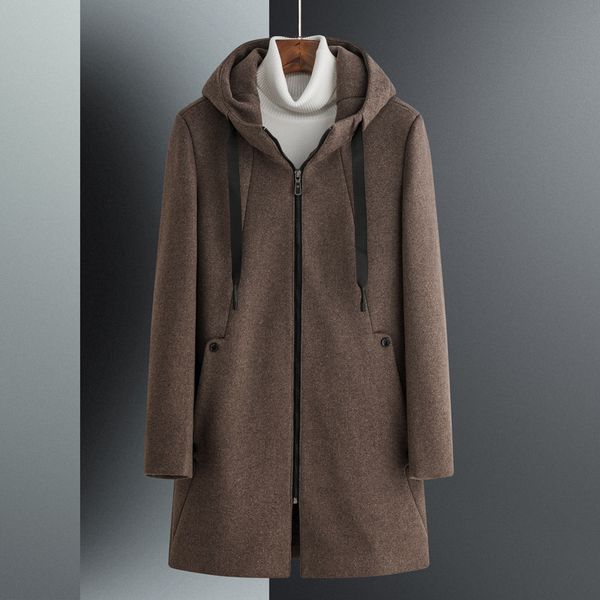 

men long style wool blends fashion jackets men clothing 158, Black