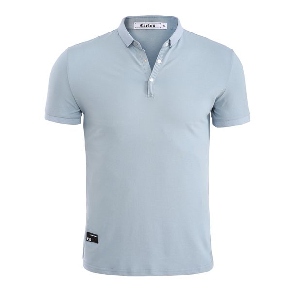 

jeetoo summer casual mens shirt cotton solid white turn-down collar blue color shirt men camisa homme, White;black