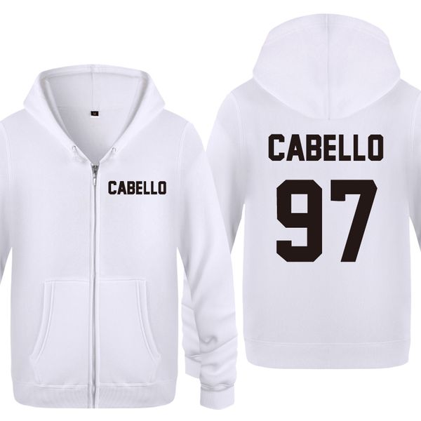 

camila cabello 97 fifth harmony 5h hoodies men 2018 men's fleece zipper cardigans hooded sweatshirts, Black