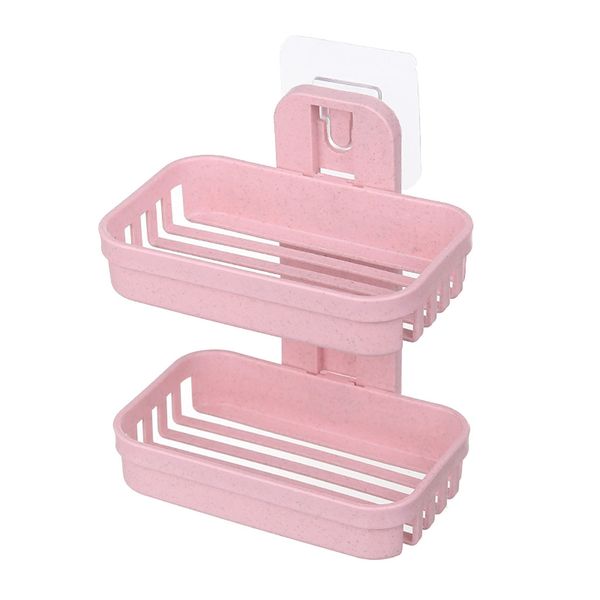 

20# bathroom shower soap box dish storage plate tray holder case soap holder double layer washroom soap storage holder rack