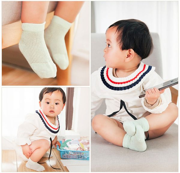 

5pair/lot children's socks 0-9 years old cotton mesh thin section baby socks children baby socks, Pink;yellow