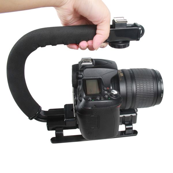 

Portable C Type Handheld Metal Camera Stabilizer Holder Grip Flash Bracket Mount Adapter Camera Accessories for DSLR Camera
