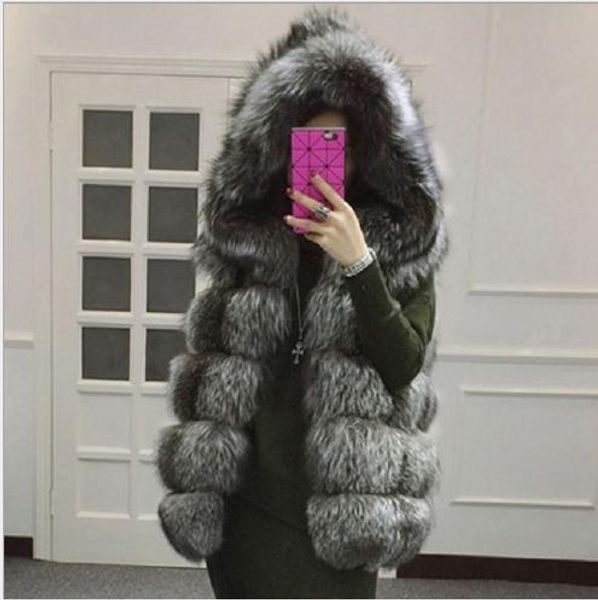 

vetement 2019 winter women's faux fur coat artificial fur vest fluffy vests femme jackets plus size fluffy fake gilet z40, Black