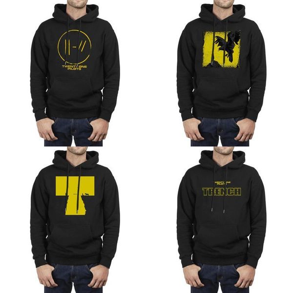 

men design printing twenty one pilots trench muzic sign black pullover sweatshirt graphic band warm hoodie bird music song vessel hand