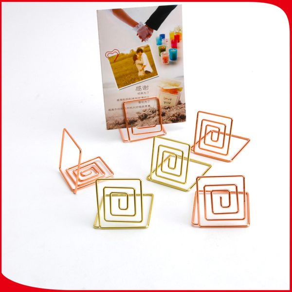 

два цвета имя держатели карты квадратной формы зажимы примечание гальваническое розовое золото цвет карты держатель творческий 0 9zq l1