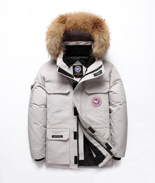 

nice down jacket men winter thick warm 91% white duck down hooded natural fur collar man coat waterproof men parkas, Black