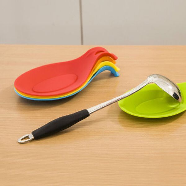 

food grade silicone heat resistant spoon rest utensil spatula holder gadget kitchen storage rack tool aid home organizer