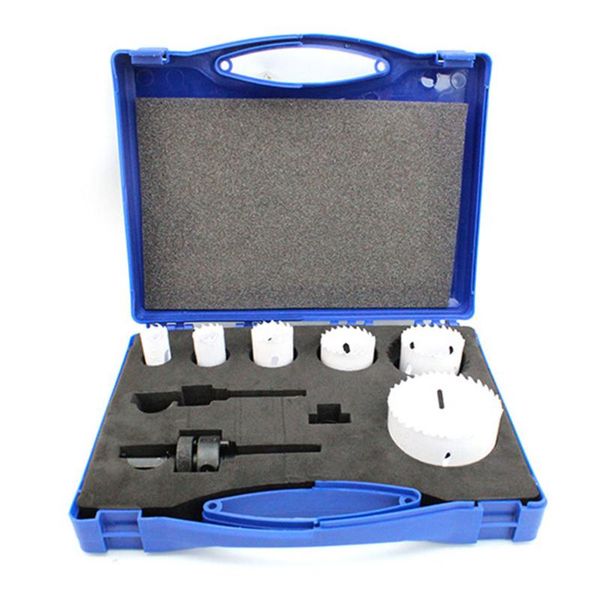 

9pcs/set accessories bi-metal drill bits metal drilling tool crafts 22-68mm woodworking hole saw hss cutting kit cylinder m42