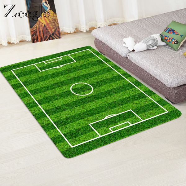 

zeegle football field pattern carpet for living room child bedroom floor mat non-slip door mat area rug green grass carpets