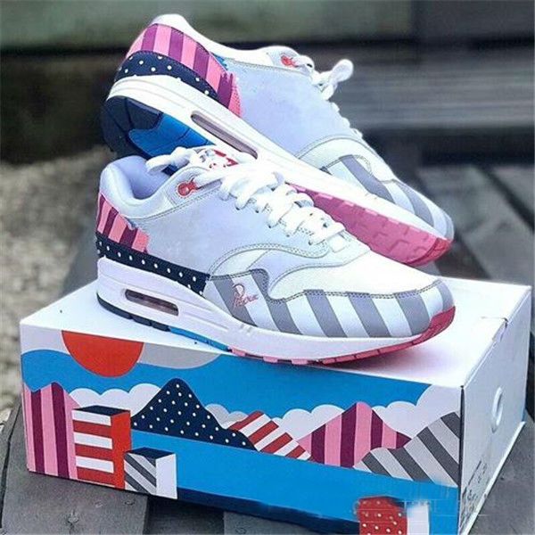 

DLX ATMOS 1 87 Parra Sean wotherspoon Air Blue повседневная мужская обувь Animal Pack 1s 87s Leopard Классические спортивные кроссовки для женщин Кроссовки