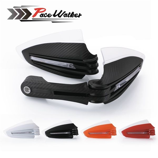 

universal 7/8" 22mm motorcycle accessories hand guards with led turn signal light carbon hand protectors for