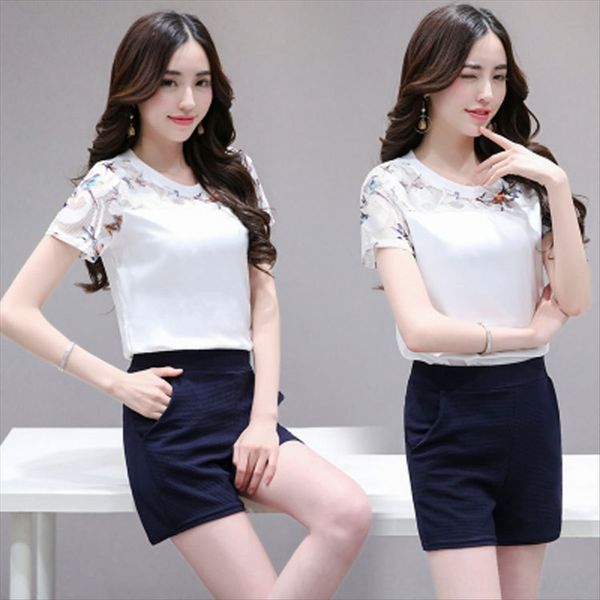 

2020 women's large size fat mm bird t- printing lace short sleeve base shirt t-shirt fashion, White