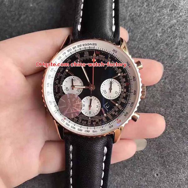 

8 style factory classic 43mm navitimer chronometer chronograph working swiss eta 7750 movement automatic mens watch watches, Slivery;brown