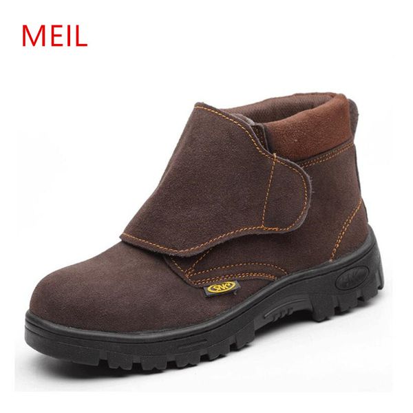 

meil welding shoes new 2018 men boots work safety shoes steel toe cap anti-smashing puncture proof durable breathable protectiv, Black