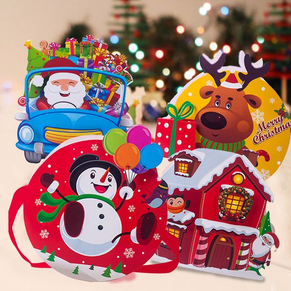 

christmas iy hand-made santa claus snowman deer paper bag christmas children gift carry bag