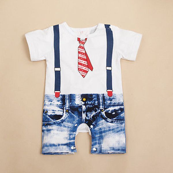 

1pcs baby boys kids newborn infant overalls bodysuit outfit clothing set, Blue
