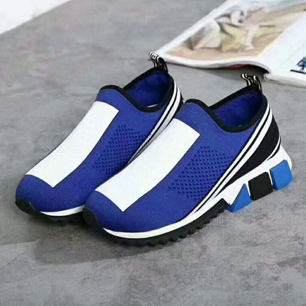 

2018 selling designer women's men's sneakers sock casual shoes yellow women shoes blue men sock shoes 35-46 with box c09, Black