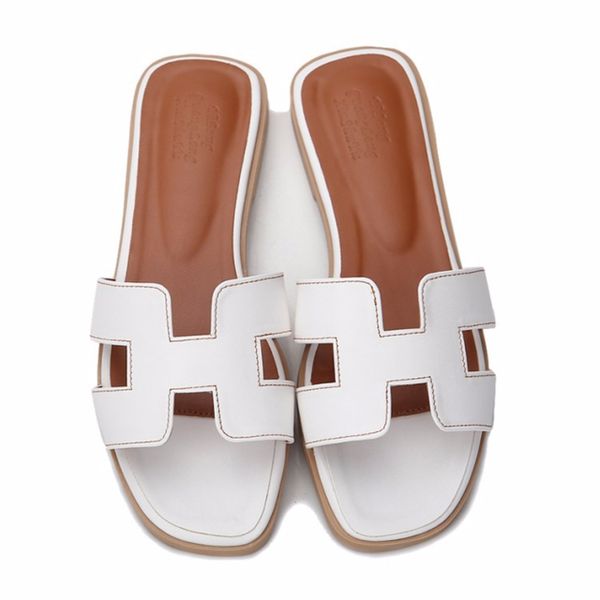 

2019 summer adult slippers flat with shoes woman pu slippers women solid womens shoes H - type casual slippers