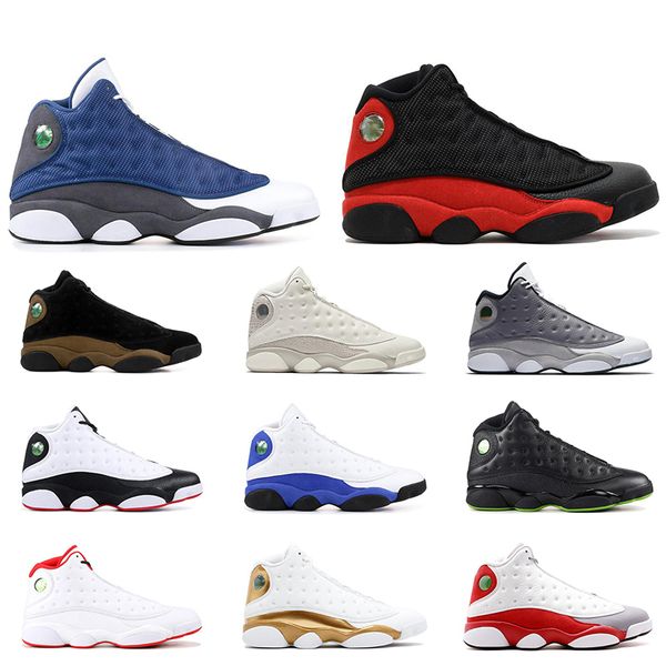 

new 13s men basketball shoes high court purple black cat bred chicago hyper royal wheat jumpman 13 mens athletic sports sneakers