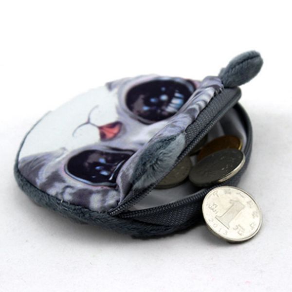 

kawaii cartoon lovely cat children women men plush coin purse zip purse wallet kids girl for gift mini wallet, Red;black