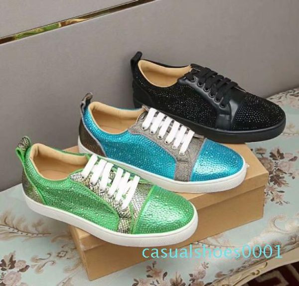 

arrival red bottoms mens women shoes fashion suede with spikes loafers rivets casual dress boots flats luxury sneakers ac01, Black