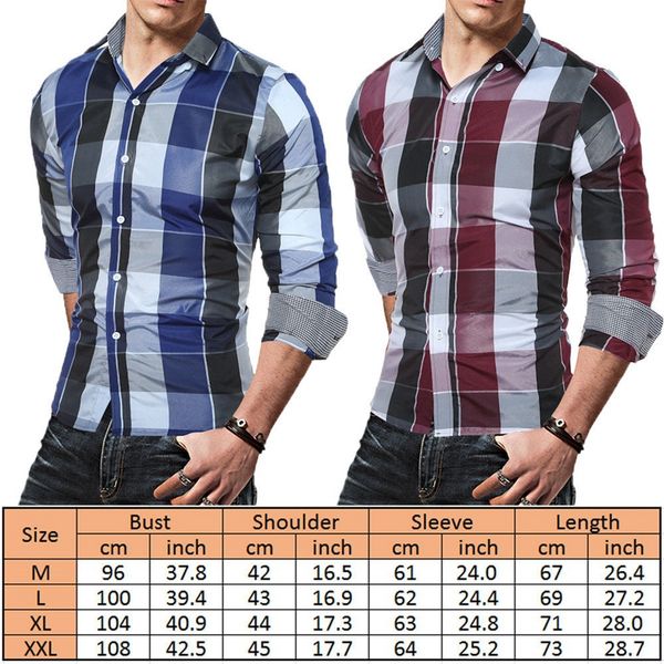 

men plaid cotton shirt long sleeve classic slim fit button down casual shirt top, White;black