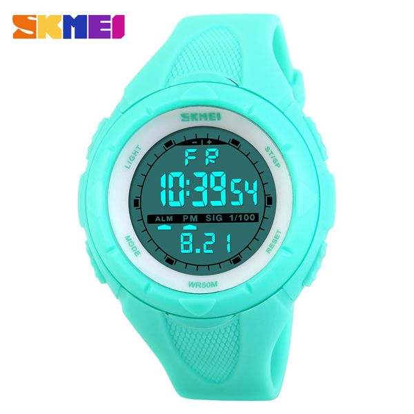 

skmei women sports watches outdoor sport waterproof led kids watch multifunction boy girl wristwatch montre femme, Slivery;brown