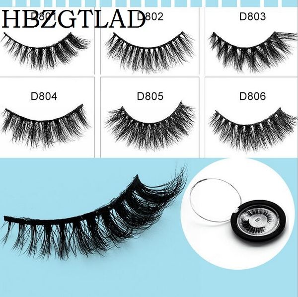 

hbzgtlad 1 pair handmade real 3d mink strips black fake eyelashes false eye lashes round box