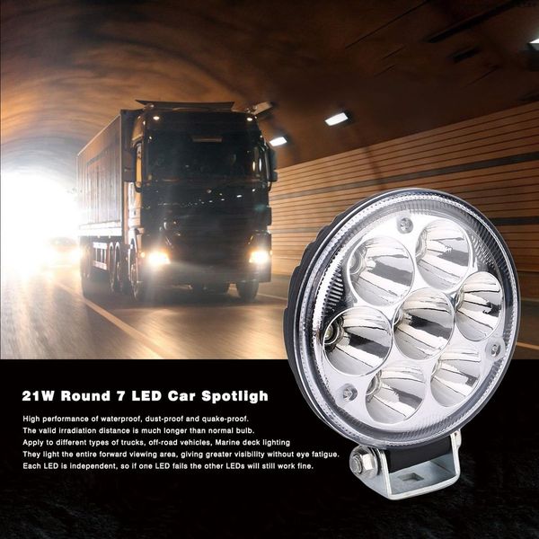 

21w round 7 led car light spotlight driving lamp motorcycle fog light 30/60 degrees spotlight flood work