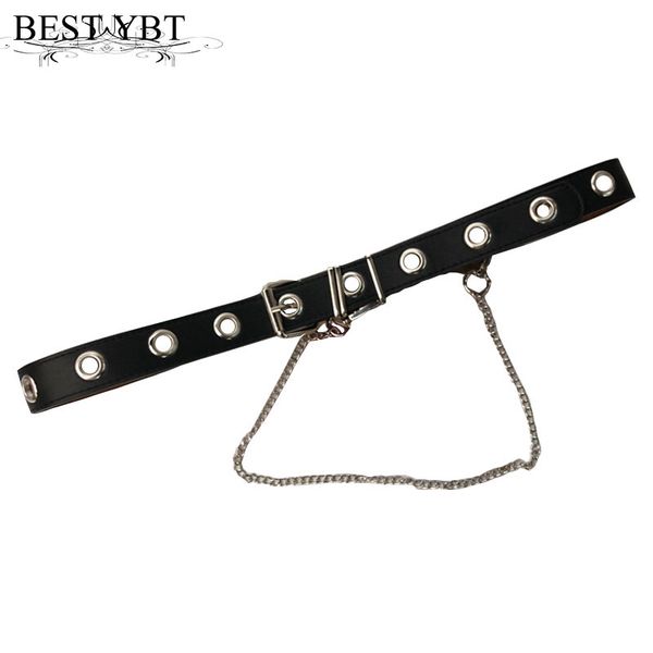 

ybt women's belt imitation leather alloy pin buckle belt new simple chain rivet personality fashion punk women's, Black;brown
