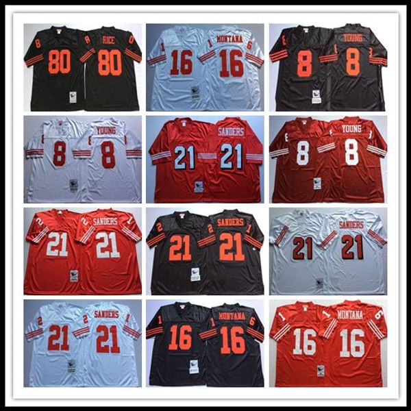 

Men Vintage San Francisco Steve Young Joe Montana Deion Sanders Roger Craig Ronnie Lott Tom Rathman Jerry Rice Dwight Clark NCAA Football, Red