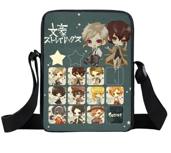 

anime bungou stray dogs mini messenger bag boys girls satchel dazai osamu chuya nakahara shoulder bags kids snacks toys bags