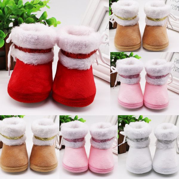 

chinese red boots infant newborn baby girls cashmere plush winter boots bandage warm shoes winter baby shoe cute snow, Black;grey