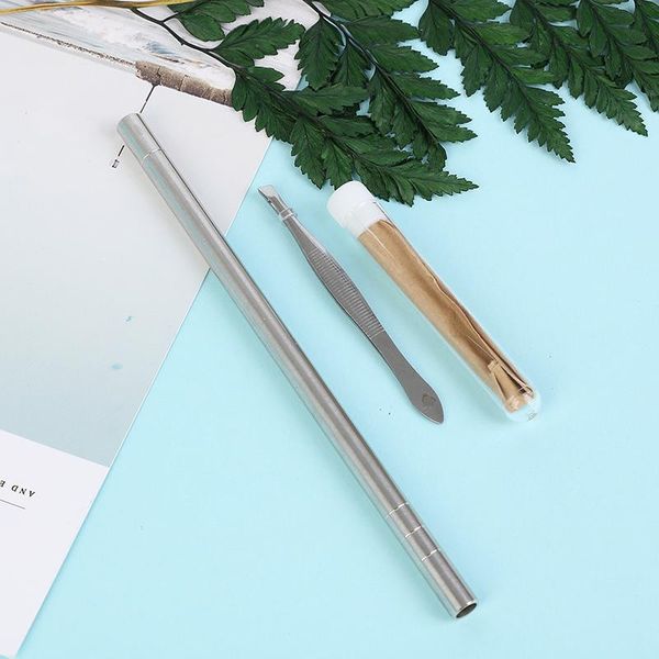 

1 pen with 10 blades hair carving pen magic oil head notch man hair refined steel pen barber eyebrow shaving shave