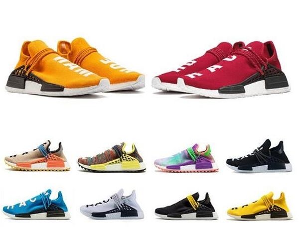 

orange human race trail running shoes nerd black cream men women pharrell williams hu runner yellow white red sports runner sneaker
