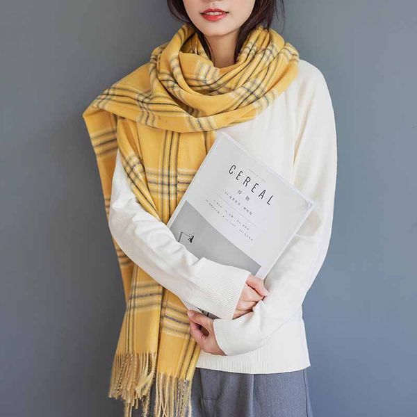 

85*200cm big size vrouwen plaid sjaal winter warme merino poncho vrouwelijke stole plaid fashion pashmina faux kasjmier dames sjaal, Blue;gray
