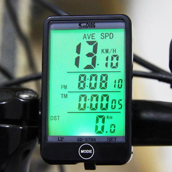 

sunding sd - 576a light mode touch wired auto bike computer bicycle speedometer odometer satch with lcd backlight