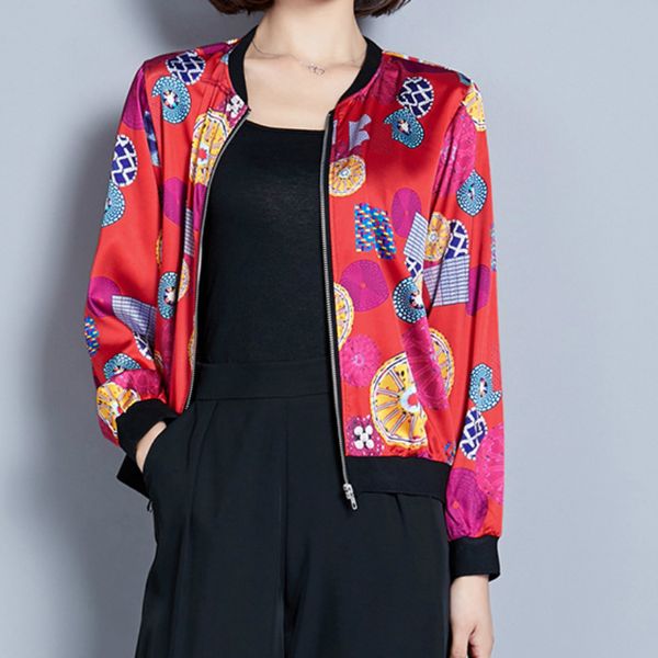 

women's spring and autumn thin coat jacket long-sleeved silk long-sleeved zipper women sunscreen coat fashion women's clothing, Black;brown