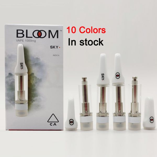 

Bloom Vape Pens Cartridges 0.8ml Empty Ceramic Carts 510 Thick Oil Cartridges Vaporizer Glass Tanks Atomizers with 10 Color Packaging
