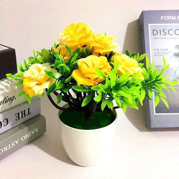 

mini artificial bonsai decor vase with flower plant home office desk party decor