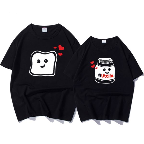 

women t shirt women funny new couple summer cool women cotton print nutella t shirt crew neck couple harajuku shirts, White