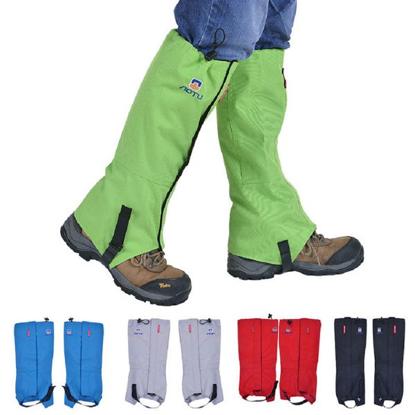 

waterproof outdoor snow kneepad skiing gaiters cycling legwarmers leg cover camping hiking leg protection guard sport, Black