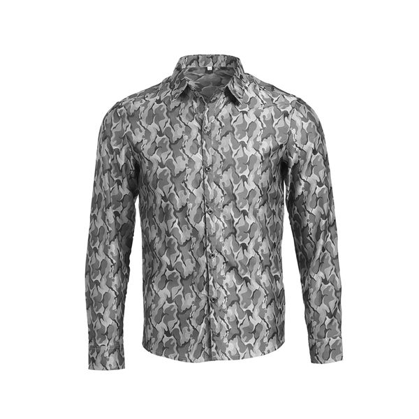 

mens long sleeve leopard shirt formal clothing nightclub designer casual shirt, White;black