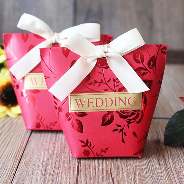 

20pc candy box birthday baby shower gift boxes sugar case party wedding favors candy bag with ribbon box