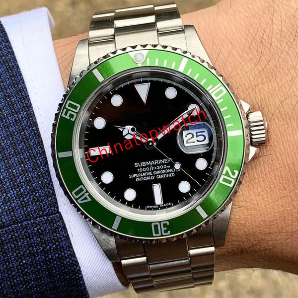 

2 styles jf version mens vintage luxuey watches 40mm master 16610 16610lv 116610 3135 automatic movement waterproof wristwatch, Slivery;brown