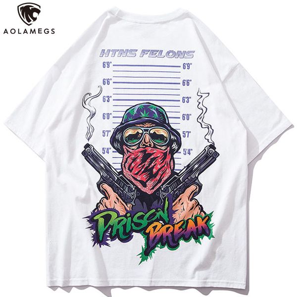 

aolamegs t shirt men funny harajuku print men's tee shirts o-neck t shirt fashion hip hop couple high street tees streetwear, White;black