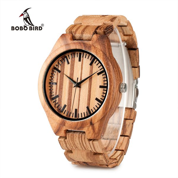 

bobo bird wg22 wood watch for men wooden fashion brand designer full zebra watches wooden box, Slivery;brown