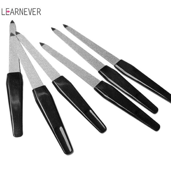 

1pcs nail files plastic handle metal double sided nail files pro file diy manicure pedicure tool drop shipping