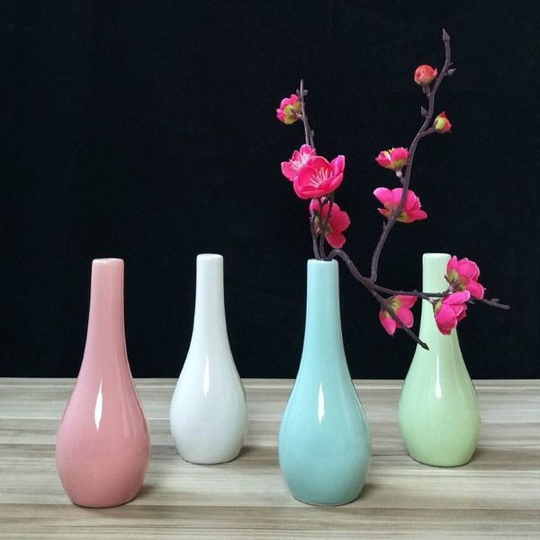 

new ceramic flower vase home table decor flower pot arrangement garden desk ornament creative mini vase 16cm height 4 colors